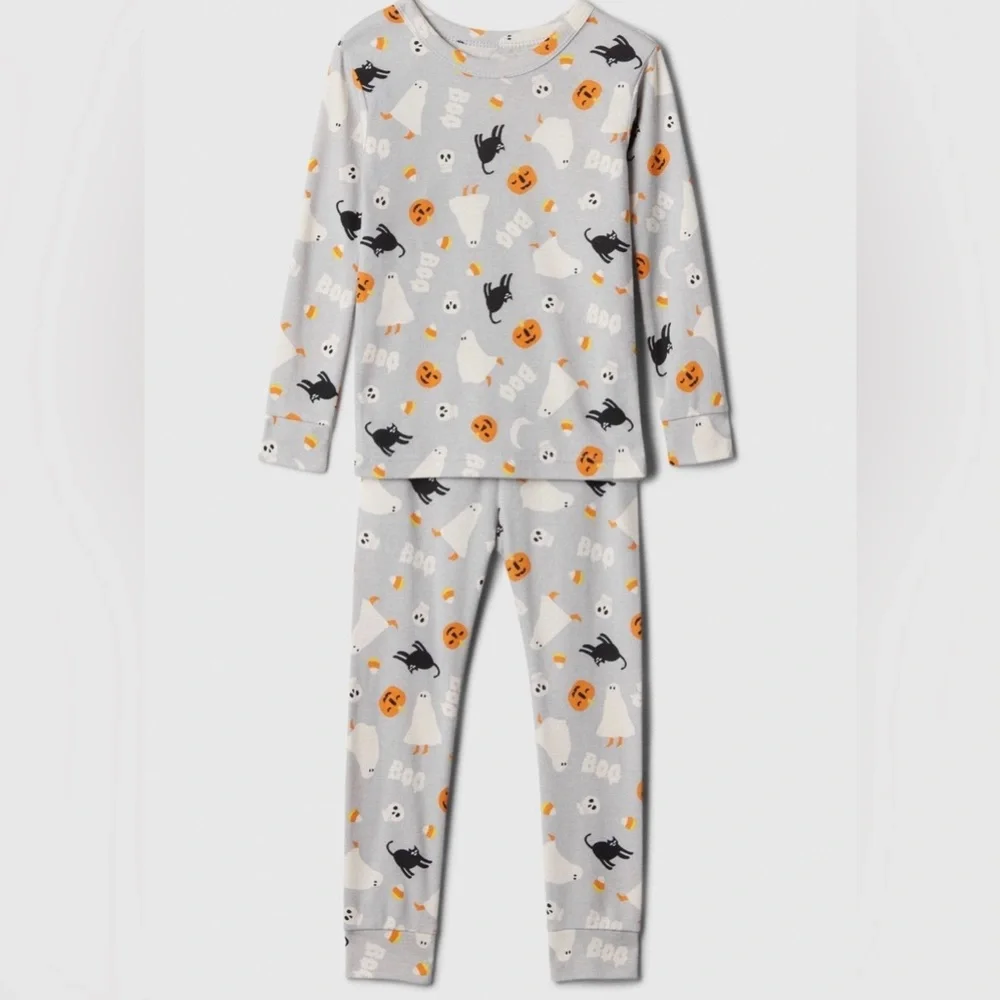 babyGap Organic Cotton Halloween Pajama Set | Pumpkin Ghost Cat | 18-24M